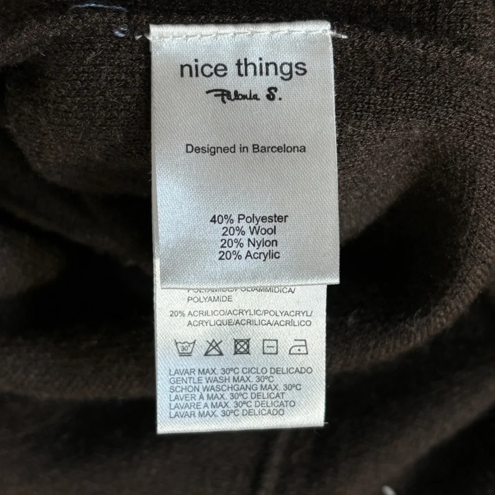 Nice Things Paloma S Skirt Women’s Large Brown Midi Maxi Wool Blend Faux Wrap